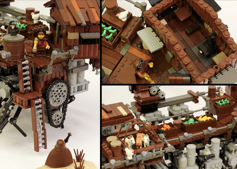 Illustration for article titled This Walking Lego Steampunk Ship is Terrifying!